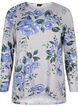 Gebloemde blouse met lange mouwen, Blauw, Packshot image number 0