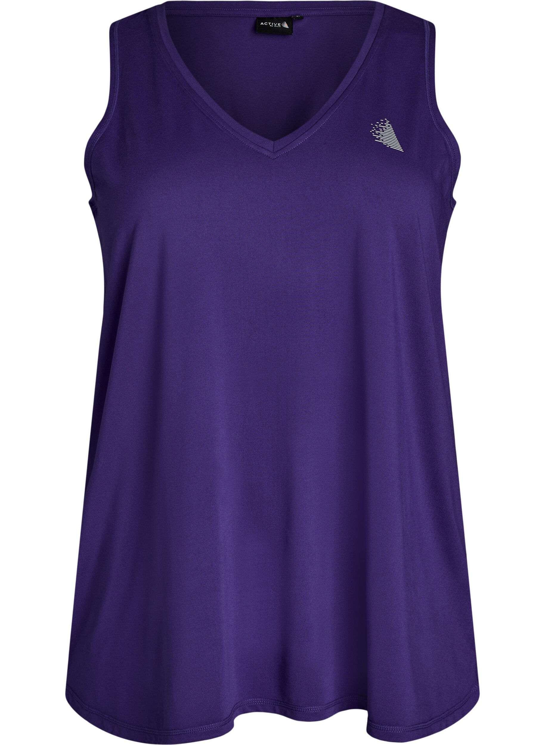 Zizzi Top de sport avec col en V, Violet, Packshot image number 0