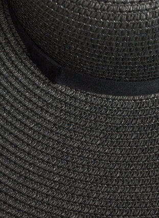 Chapeau de paille bord large anti-soleil, Black, Packshot image number 1
