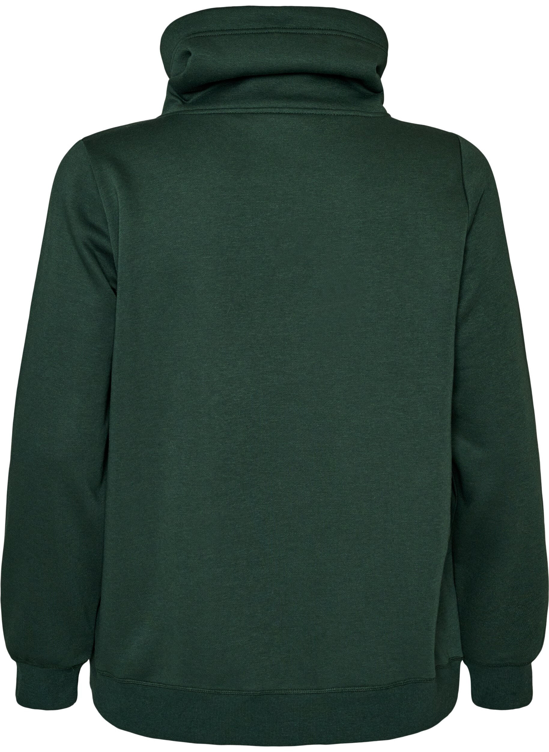 ZizziSweatshirt met hoge kraag en zakken, Groen, Packshot image number 1