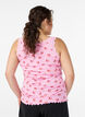 Top avec imprim&eacute; et bord en dentelle, Rose, Model image number 2