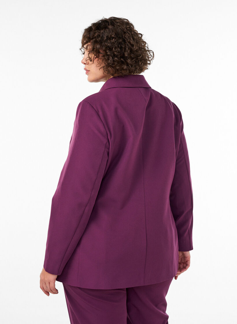 Blazer classique avec fermeture boutonn&eacute;e, Violet, Model image number 2