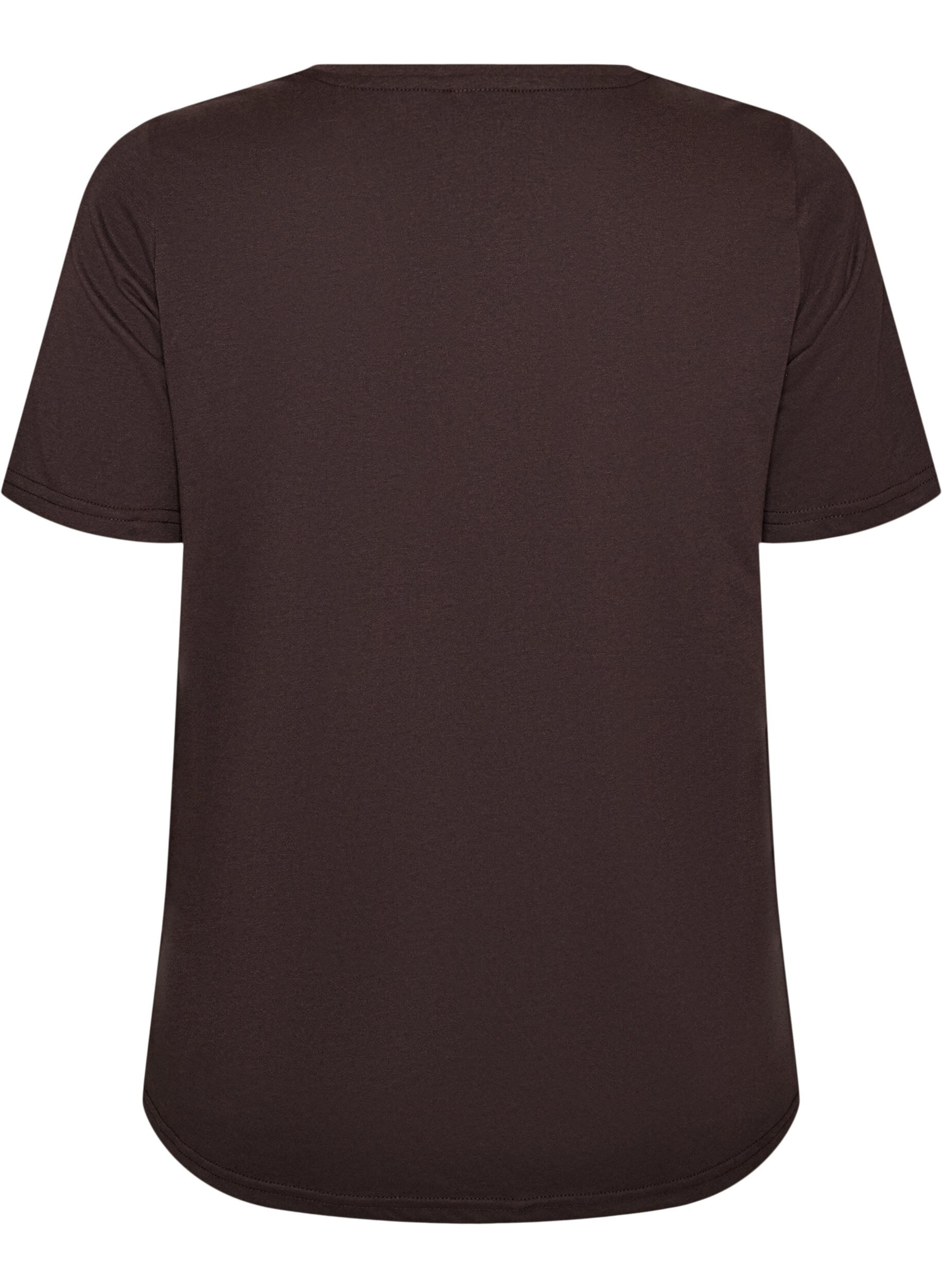 ZizziT-shirt met print, Bruin, Packshot image number 1