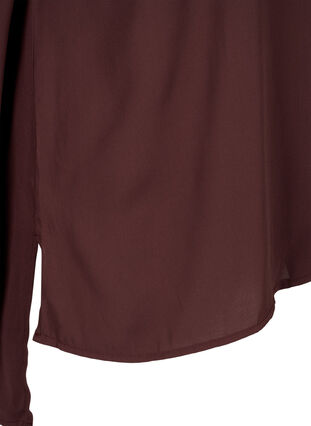 Effen kleur overhemd met v-hals, Fudge, Packshot image number 3