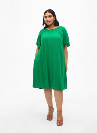 Viscose jurk met korte mouwen, Jolly Green, Model image number 2