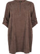 Robe en velours avec d&eacute;tail de fermeture &eacute;clair, Chocolate Martini, Packshot image number 0