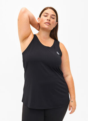 T-shirt de sport à col rond, Black, Model image number 0