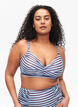 Soutien-gorge de bikini imprimé à armatures, Bleu Clair, Model image number 0