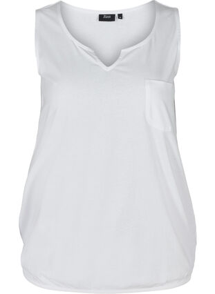 Haut uni en coton, Bright White, Packshot image number 0