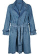 Denim trenchcoat met riem, Blue Denim, Packshot image number 0