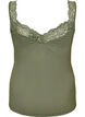 Top en viscose avec bord en dentelle, Vert, Packshot image number 1