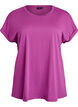 T-shirt &agrave; manches courtes en m&eacute;lange de coton, Violet, Packshot image number 0