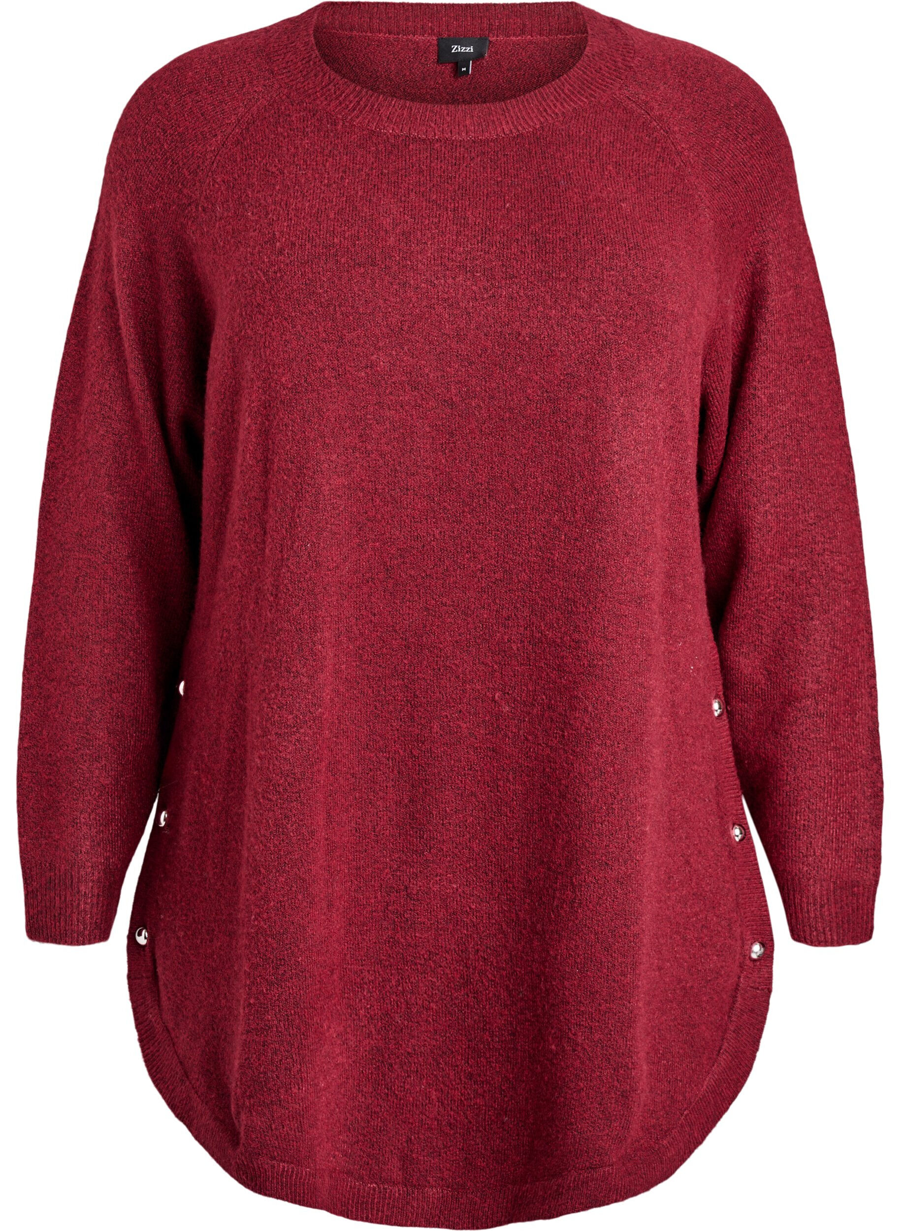 Blouse longue en maille avec boutons boule