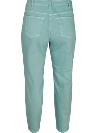 Mom fit jeans in katoen, Chinois Green, Packshot image number 1