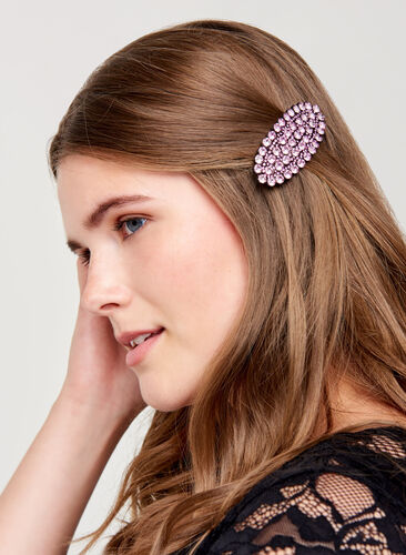 Pince à cheveux avec perles, Purple Shimmer, Model image number 0