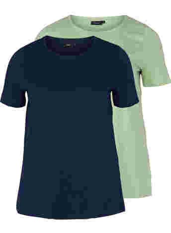 Set van 2 katoenen t-shirts met korte mouwen