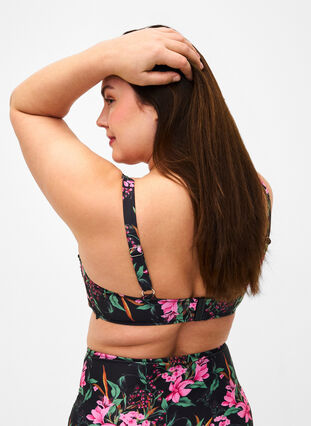 Haut de bikini imprimé, Palm Leaf AOP, Model image number 1