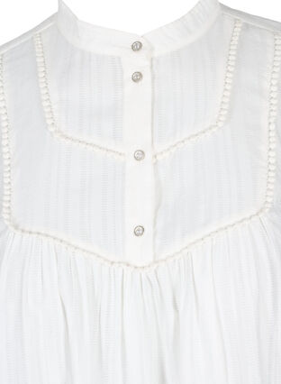 Viscose blouse met 3/4 mouwen en knopen, Snow White, Packshot image number 2