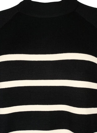 Robe en tricot rayée à col roulé, Black Comb, Packshot image number 2