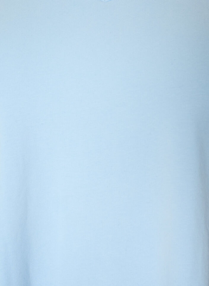 T-shirt en coton uni basique, Bleu Clair, Packshot image number 2