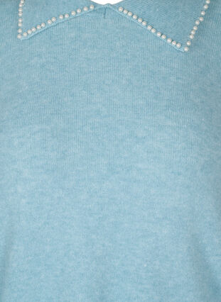Chemisier en tricot à col large et perles, Forget Me Not , Packshot image number 2