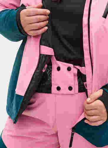 Veste de ski avec capuche détachable, Sea Pink Comb, Model image number 2
