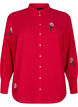 Effen gekleurd shirt met parels, Rood, Packshot image number 0