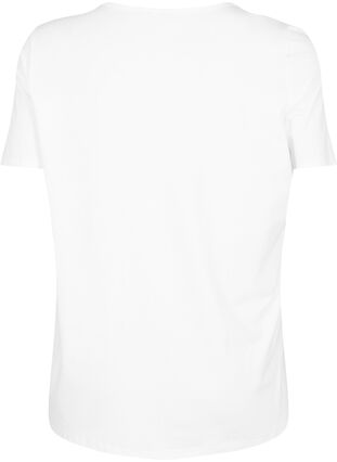 T-shirt avec col en V et détail croisé, Warm Off-white, Packshot image number 1