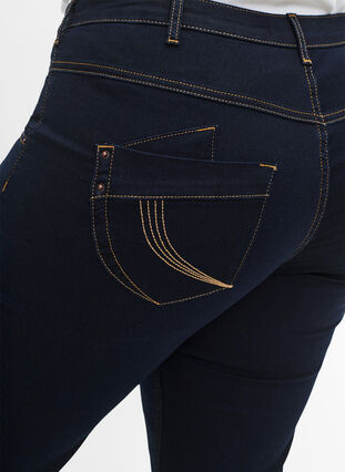 Regular fit Gemma jeans met hoge taille, Blue denim, Model image number 4