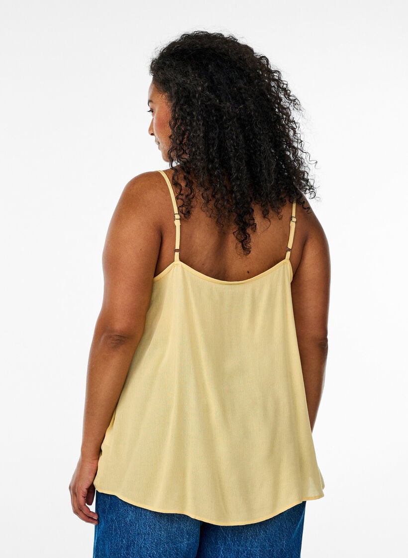Top &agrave; bretelles en viscose, Jaune clair, Model image number 2