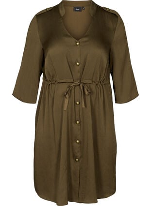 Robe avec boutons et lien à la taille, Ivy Green, Packshot image number 0
