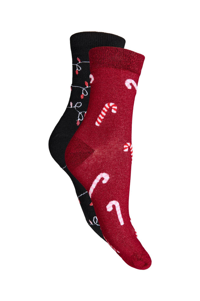 2-pack kerstsokken, Rood, Packshot image number 1