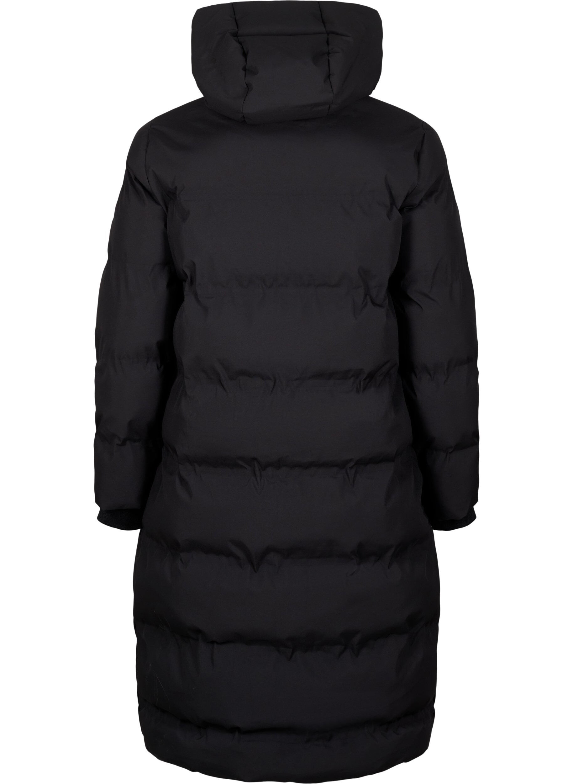 ZizziManteau d'hiver long et matelass&eacute; avec capuche, Noir, Packshot image number 1