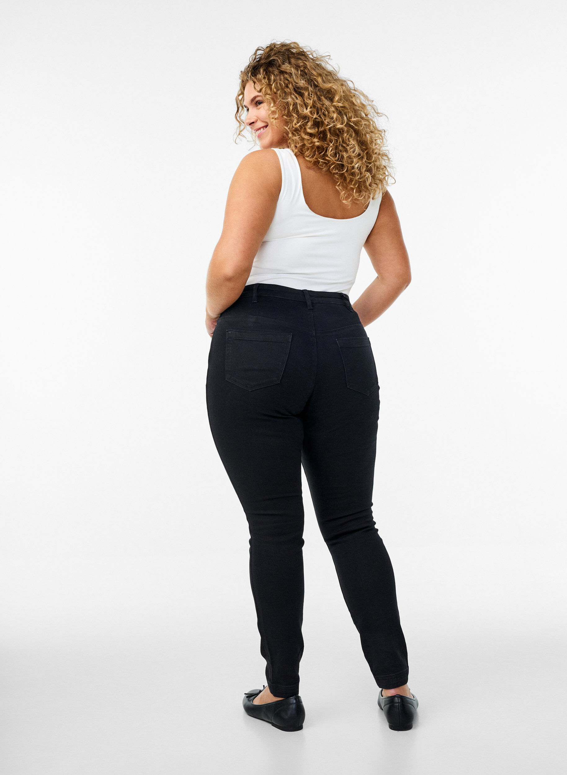 Zizzi Jeggings en m&eacute;lange de coton, Noir, Model image number 1