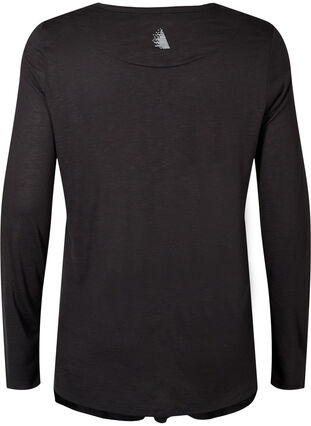 A-vorm training T-shirt met lange mouwen	, Black, Packshot image number 1