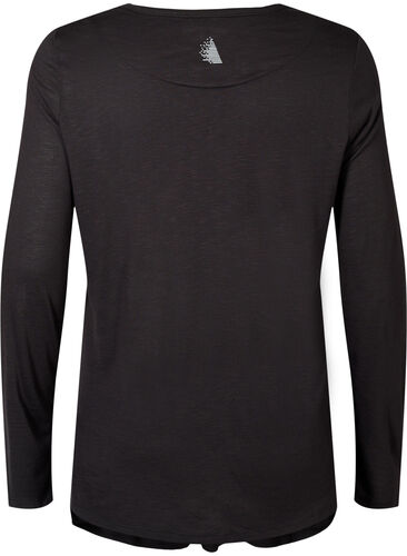 T-shirt d'entraînement en forme de A à manches longues	, Black, Packshot image number 1