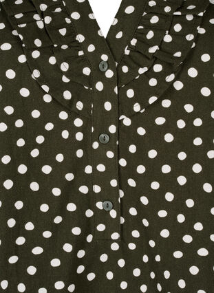 Katoenen blouse met 3/4 mouwen en print, Forest Night Dot, Packshot image number 2