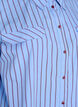 Gestreept katoenen shirt met wijde mouwen, Blauw, Packshot image number 2