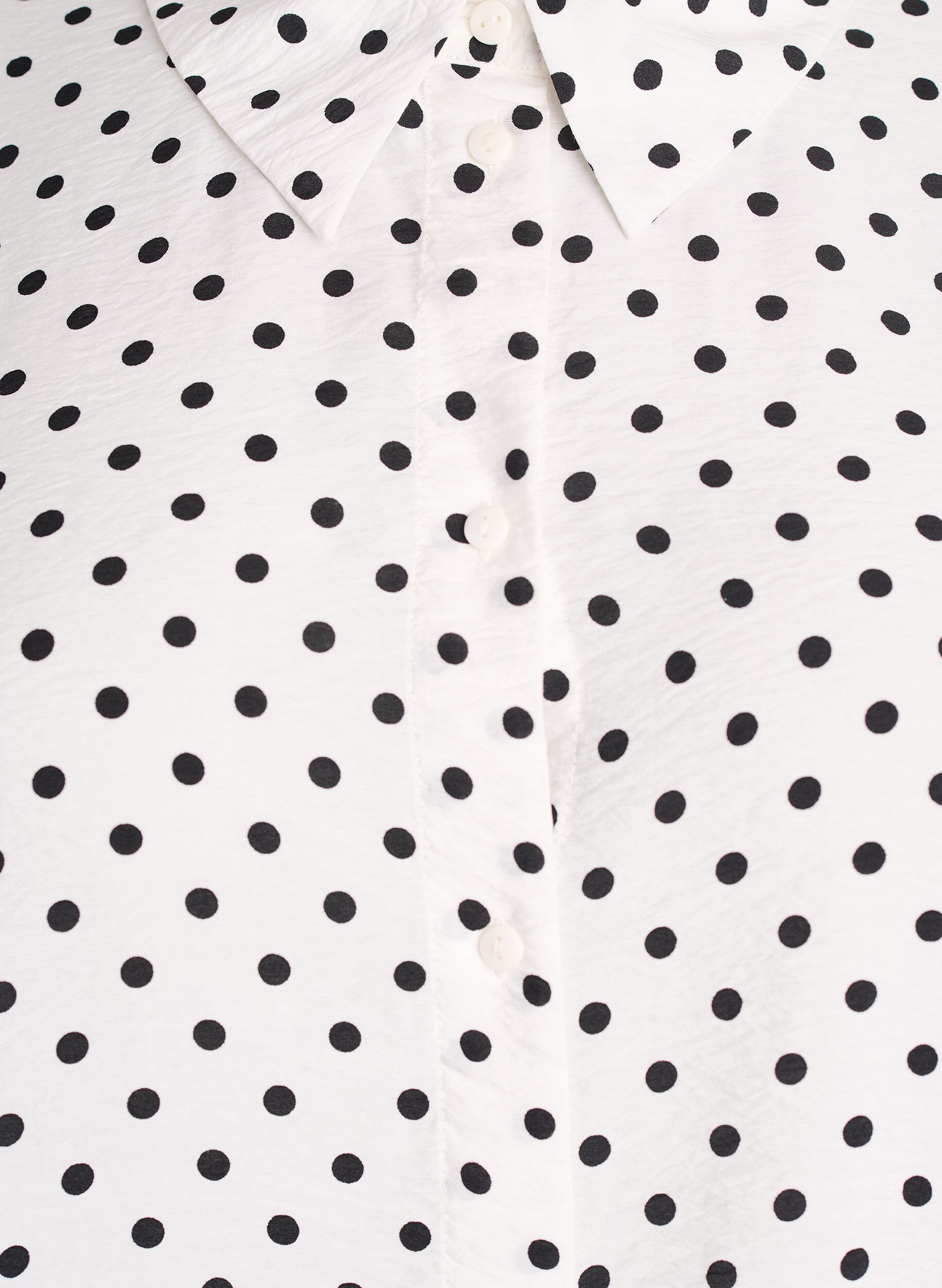 ZizziChemisier &agrave; pois et manches 3/4, Blanc, Packshot image number 2