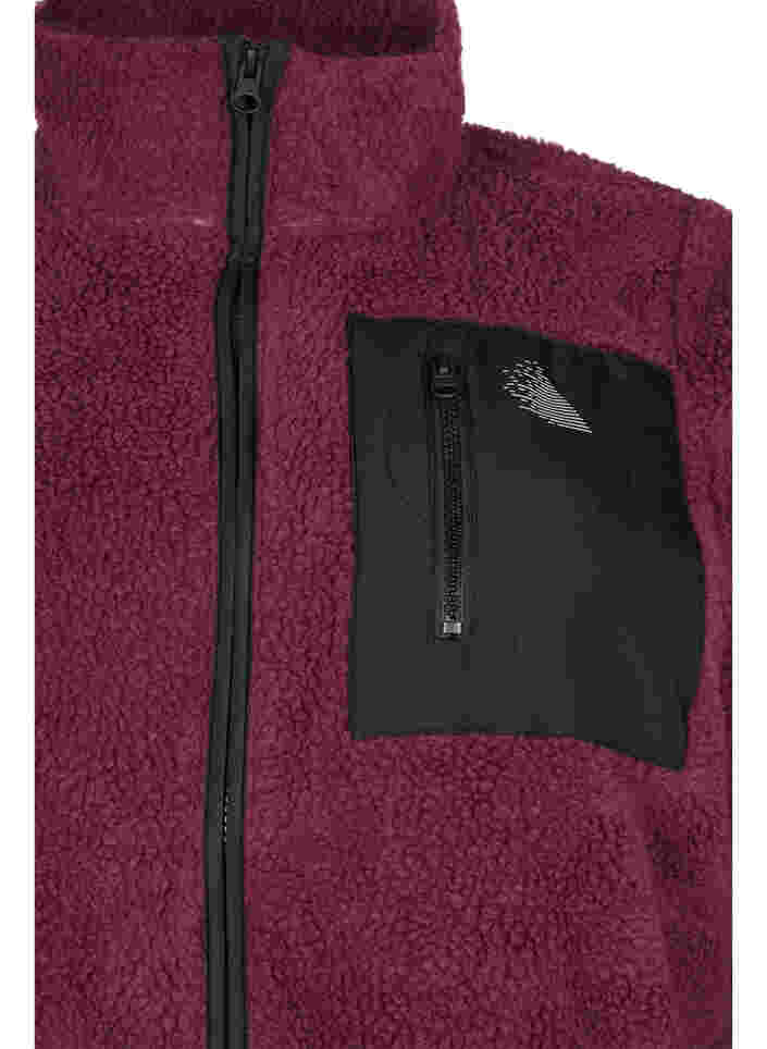 Cardigan en polaire avec poche sur la poitrine, Amaranth, Packshot image number 2