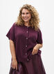 Gebreide kleding vest met korte mouwen, Donker Bordeaux, Model image number 0