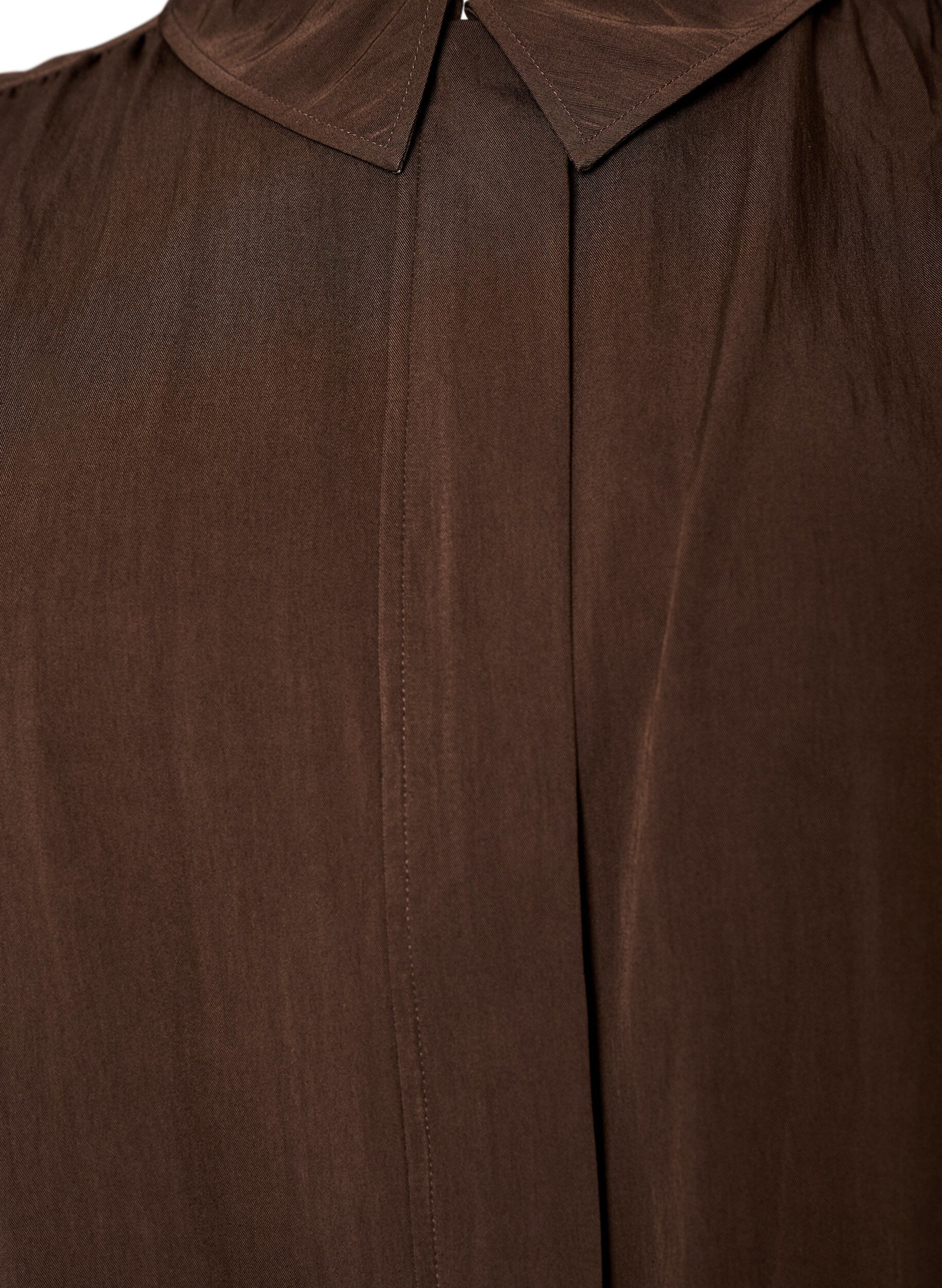 ZizziChemise coupe ballon avec fermeture zipp&eacute;e invisible, Marron, Packshot image number 2