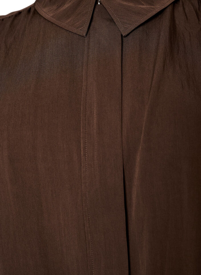 Chemise coupe ballon avec fermeture zipp&eacute;e invisible, Marron, Packshot image number 2