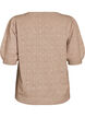 Blouse en maille pointelle &agrave; manches courtes, Beige, Packshot image number 1