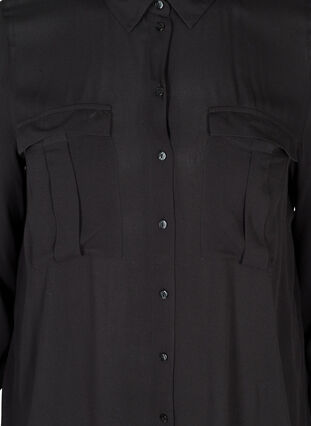 Viscose blouse met borstzakken, Black, Packshot image number 2