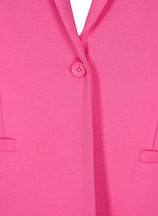 Basic blazer met knoop en sierzakken, Shocking Pink, Packshot image number 2