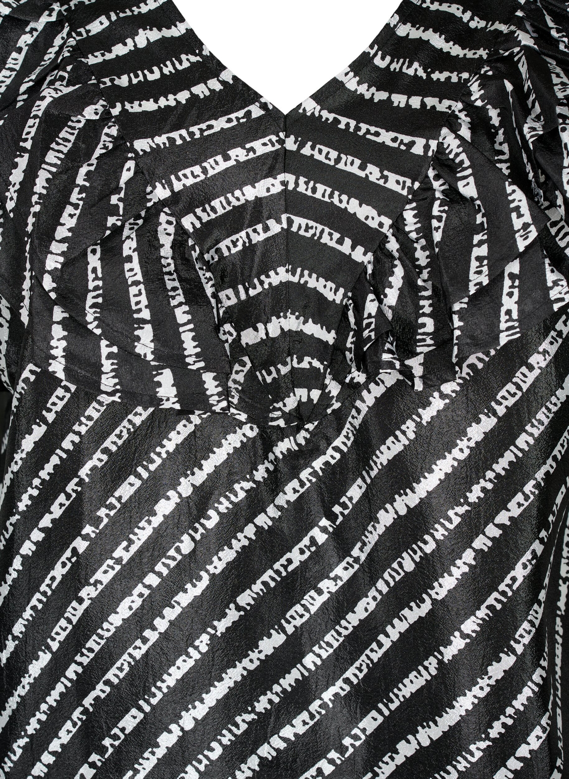 ZizziGestreepte tuniek met franjes, Black/White Stripes, Packshot image number 2