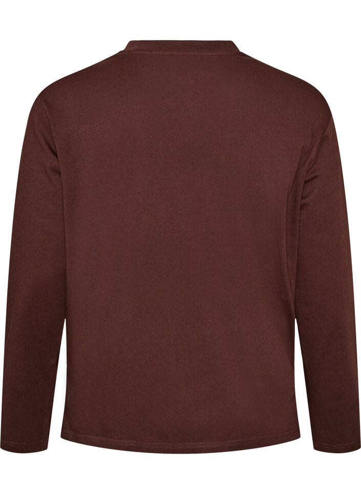 T-shirt Basic &agrave; manches longues, Marron, Packshot image number 1