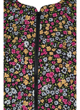 Veste courte imprimée avec poches, Black Ditzy Flower, Packshot image number 2