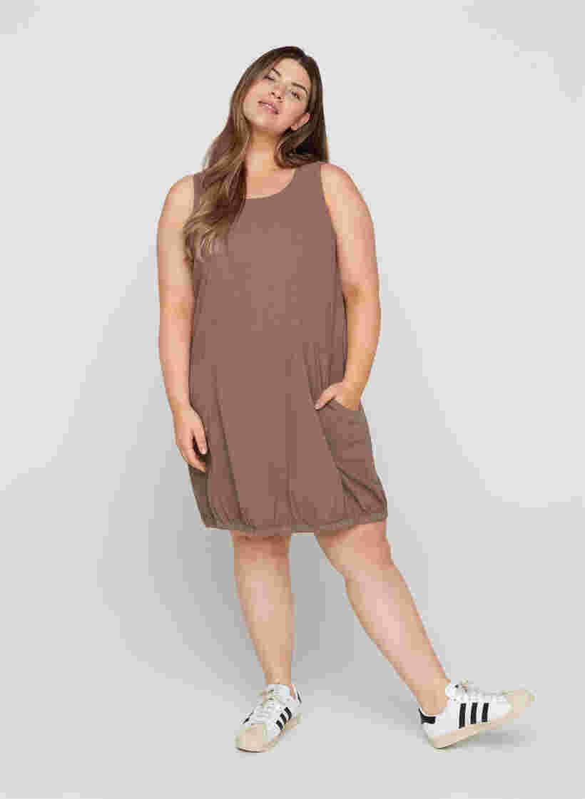 Mouwloze katoenen jurk, Falcon, Model image number 2